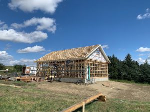 Garage under construction